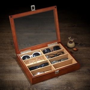 木制眼镜盒多格眼镜收纳盒近视镜太阳镜墨镜收纳盒眼镜展示收藏盒