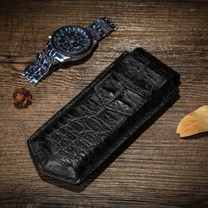 罗威手表包鳄鱼纹头层牛皮便携手表袋真皮表袋随身旅行手表收纳包