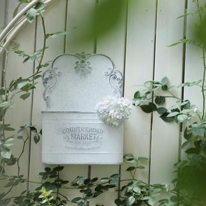 森得源铁艺壁挂花盆花园收纳整理家居装饰品欧式复古墙面花器壁饰