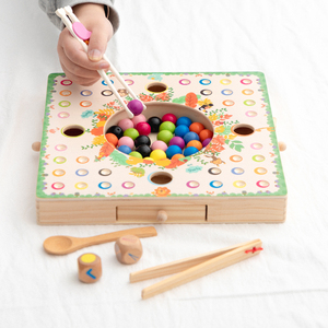 儿童专注力手眼协调训练夹豆子珠筷子练习男女孩宝宝早教益智玩具