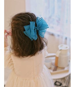 韩国女孩仙美大蝴蝶结顶夹公主发饰时尚儿童发夹头饰边夹表演发卡