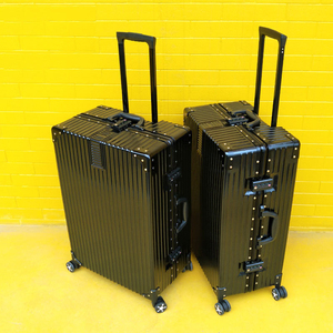 网红行李箱铝框拉杆箱万向轮女24寸韩版男密码箱复古直角旅行箱子