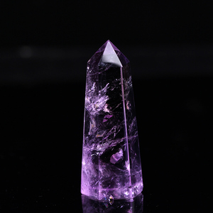 高品质天然紫水晶晶柱摆件净透巴西原矿原石能量手链消磁一物一图