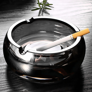 创意北欧水晶玻璃烟灰缸家用大小号烟碟个性客厅办公室雪茄烟缸