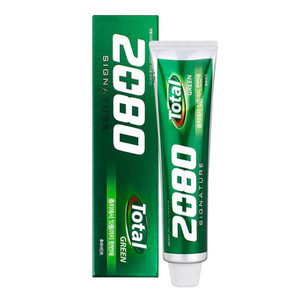 韩国正品爱敬2080绿茶牙膏防蛀固齿去牙渍清爽型口气清新清洁130g