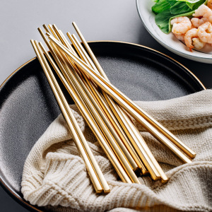 北欧ins风筷子不锈钢304耐高温家用筷子单人装网红10双装