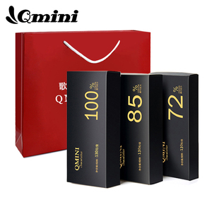 QMINI 纯黑巧克力三口味100%85%72%礼盒装零食 生日礼物送女友