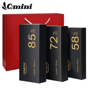 QMINI纯黑巧克力三口味85%72%58% 纯可可脂生日礼物礼盒装礼品