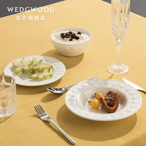 【618提前加购】WEDGWOOD欢愉假日象牙白一人食餐具3件组陶瓷碗盘