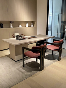 北美白蜡木新中式实木茶桌椅组合现代办公室休闲功夫泡茶茶台茶几