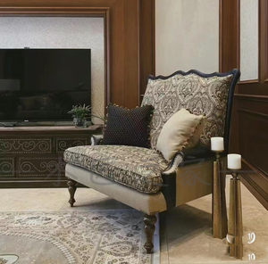 美式新古典实木沙发art夏图贵妃情人椅客厅休闲双人沙发装饰沙发