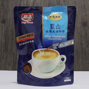 台湾进口广吉 蓝山风味碳烧咖啡330G 三合一速溶咖啡粉条装 包装