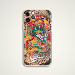 传统龙纹样龙图腾 龙年水墨画做旧文艺术生全包手机壳 E762