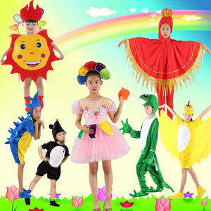 儿童绘本话剧彩虹色的花表演服小蚂蚁太阳刺猬蜥蜴小鸟雨滴演出服