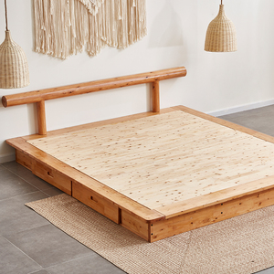 成都全实木柏木榻榻米床现代简约1.8米木板床家用经济型矮床日式