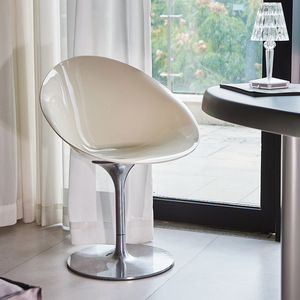 亚克力椅子ins网红爱神椅创意休闲转椅北欧咖啡店透明餐椅洽谈椅