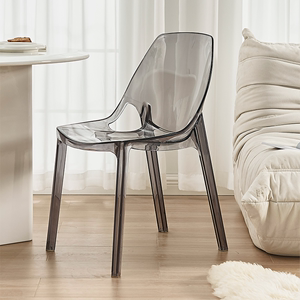 北欧透明餐椅创意亚克力水晶凳魔鬼幽灵椅靠背网红洽谈咖啡椅子