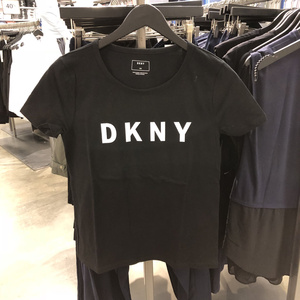美国 DKNY 唐可娜儿女士夏季圆领短袖T恤经典百搭字母Logo