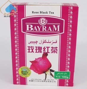 叶尔羌百兰玫瑰红茶100克玫瑰花瓣新疆餐厅用茶维亦都BAYRAM包邮