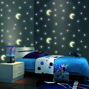 夜光贴纸墙贴卧室星空房顶天花板儿童房间布置会发光的星星贴墙壁