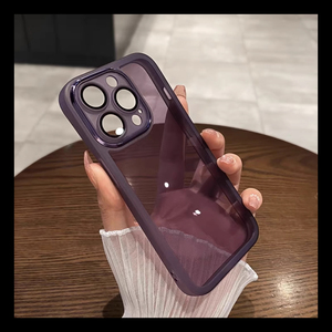 简约高级感暗紫色适用华为P60手机壳Nova11自带镜头膜10Pro透明荣耀90个性8/7硅胶Mate50E情侣X30i男P40女P20