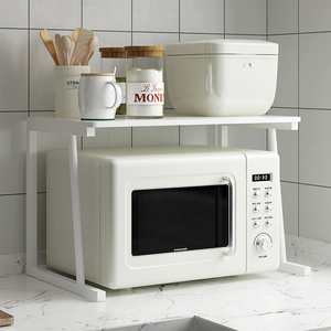 厨房微波炉架子烤箱收纳置物架桌面台面双层放电饭煲饭锅分层支架