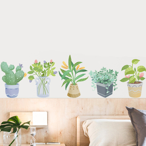 小清新文艺创意绿植盆栽墙贴温馨卧室客厅宿舍走廊玄关装饰品贴纸