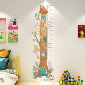 儿童房间身高墙贴纸装饰树屋幼儿园班背景墙壁画自粘测量身高墙贴
