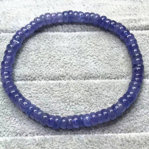 天然坦桑石盘珠手链女坦桑尼亚海洋之心紫蓝水晶宝石手串冰透饰品