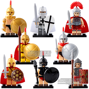 欣宏X0164中古第三方斯巴达勇士罗马十字军积木拼装人仔儿童玩具