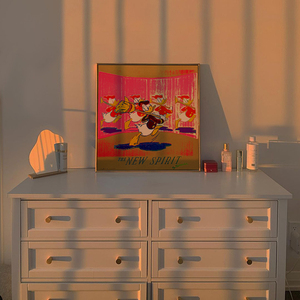 安迪沃霍尔波普艺术小众北欧装饰画卡通粉色唐老鸭甜甜圈卧室壁画