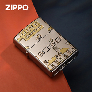 原装Zippo打火机正品磨砂精雕超级玛丽送男友礼物创意煤油防风
