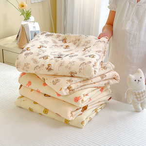 婴童纱布盖被四层纱布纯棉暖房空调房宝宝幼儿园儿童柔软抱被浴巾