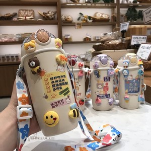 日本代购BM创意可爱保温杯子女高颜值卡通水杯少女心学生儿童水壶