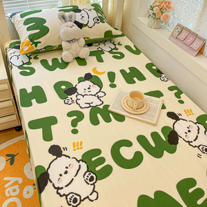 宿舍单人纯棉床单学生专用100全棉1.2米被单单件床笠枕套2三件套5