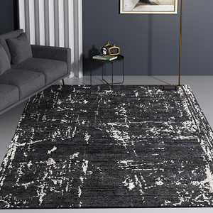 楼兰美惠 北欧地毯黑灰色客厅茶几地毯ins卧室现代简约茶几地垫