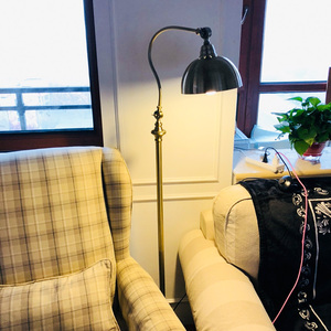 美式复古简欧简约古铜落地灯客厅卧室书房床头灯阅读中式立式台灯