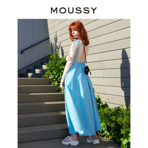 【明星同款】MOUSSY 夏季新品大露背吊带连衣裙女010GSS30-1890