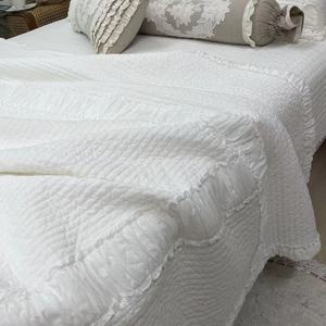 重磅！100支 ！韩国重工蕾丝绗缝夏凉被空调被纯色床单床盖A71