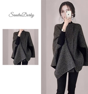 法国代购SandroDorky不规则高级感披风外套小众设计感斗篷大衣女