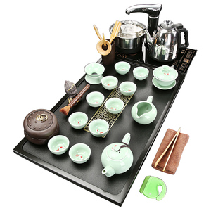 乌金石茶盘茶具套装家用全自动整套现代功夫茶台分体整块小号茶海
