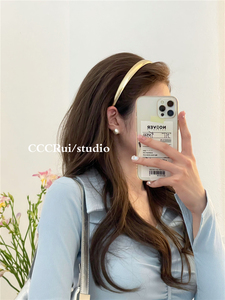 CCCRUI韩国进口 气质光面发箍小众设计高级感窄头箍简约细边压发