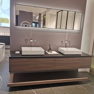 现代简约浴室柜台上洗脸盆设计师定制卫生间双层洗漱台洗手盆组合