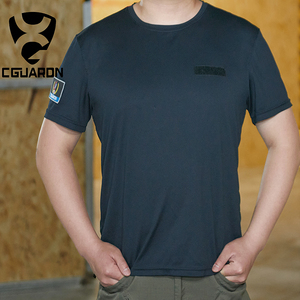 CG新款战术圆领T恤速干体能服夏季耐磨透气训练藏青色短袖男户外