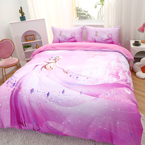 粉色冰雪奇缘爱莎卡通被套单件可爱儿童女孩学生床上用品纯棉被罩