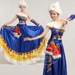 藏族舞蹈服装女藏服唐古拉风唱支山歌给党听广场舞台装表演演出服