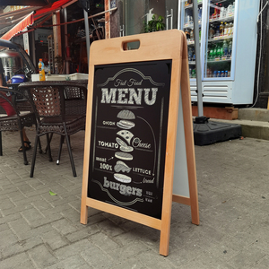 原创设计/实木框立式双面黑板A型咖啡店酒吧广告牌菜单招牌072