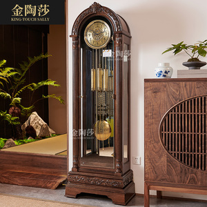 德国赫姆勒美式落地钟欧式别墅客厅座钟中式复古立式摆钟实木钟表