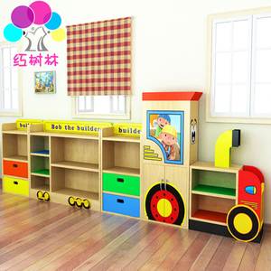 促销幼儿园玩具架实木书包架彩色防火板组合柜卡通柜子儿童储物柜