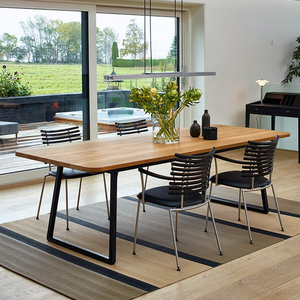 定制铁艺长桌实木餐桌原木复古创意小户型北欧餐厅实木桌书桌